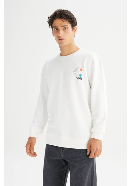 Regular Fit Baskılı Beyaz Erkek Sweatshirt L2520361102 modelleri