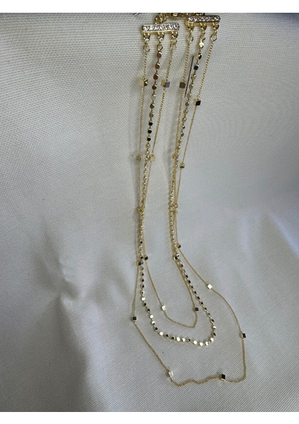 Ezme ve Küp Topçuk 3 Sıralı Kolye modelleri