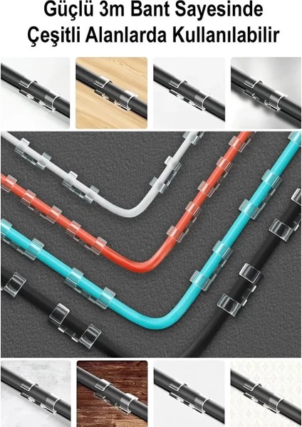 Kutlu 20’li Şeffaf Kablo Tutucu Klips – Usb, Şarj ve Veri Kablosu Gizleme & Sabitleme Aparatı modelleri