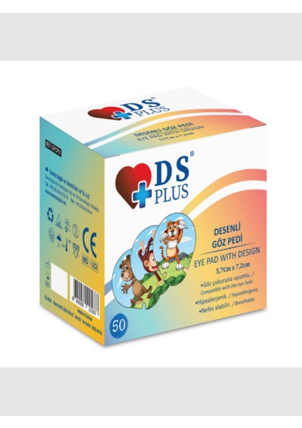 Plus Desenli Çocuk Göz Pedi 50'li