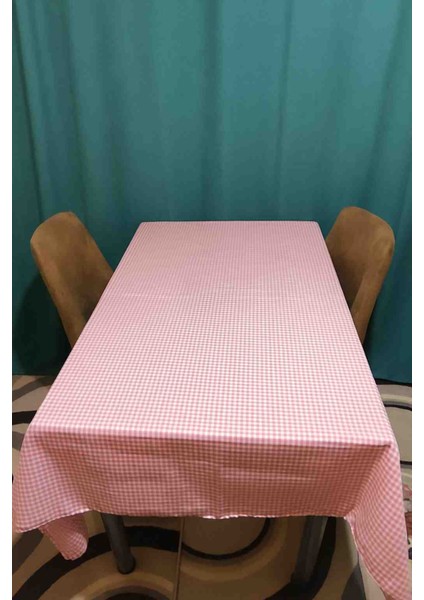 Pembe Piti Kareli Masa Örtüsü – 150x150 cm fiyatları