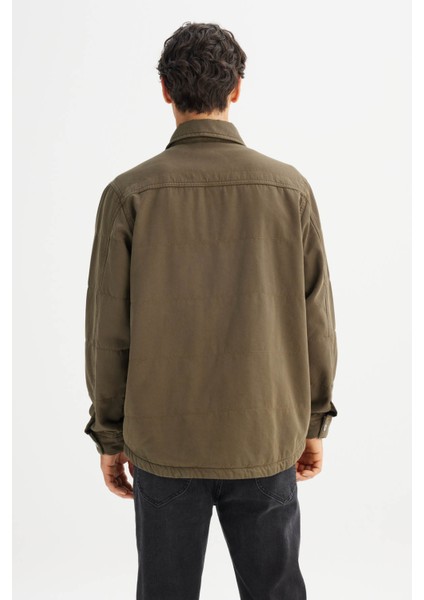 %100 Pamuk Regular Fit Workwear Haki Erkek Ceket LD542302900 fırsatları
