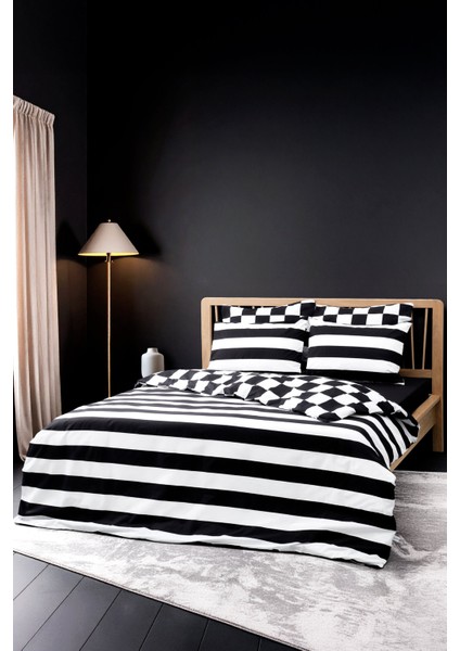 Mono Çift Kişilik Lastikli Çarşaflı Nevresim Takımı Code Siyah fiyatları