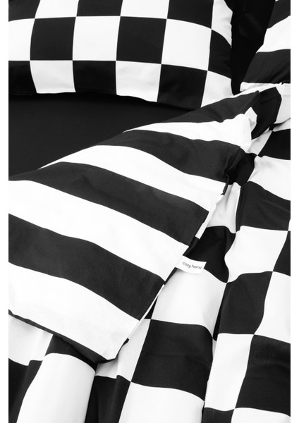 Mono Çift Kişilik Lastikli Çarşaflı Nevresim Takımı Code Siyah indirimleri