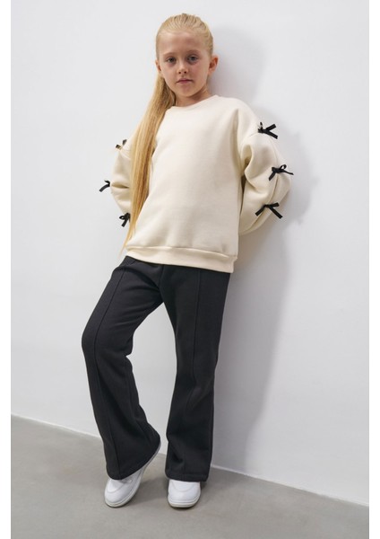 Fiyonk Detaylı Ispanyol Paça 3 Ip Şardonlu Kız Çocuk Takım fırsatları