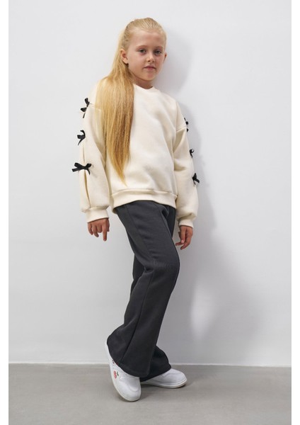 Fiyonk Detaylı Ispanyol Paça 3 Ip Şardonlu Kız Çocuk Takım indirimleri