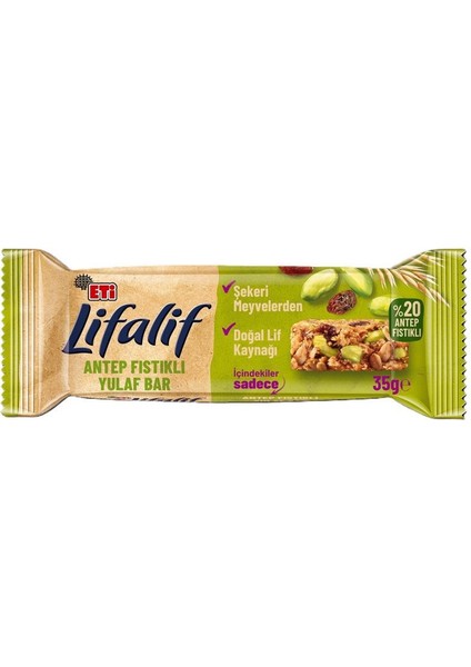 Lifalif Antep Fıstıklı Yulaf Bar 35 G x 16 Adet indirimleri