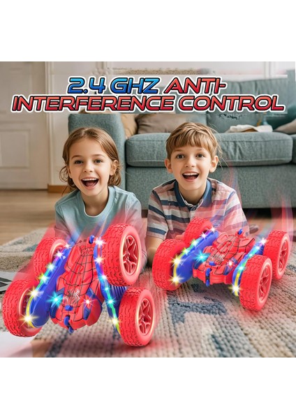Uzaktan Kumandalı Buhar Atan Şarjlı 2.4ghz Işıklı Akrobat 360° Dönebilen Rc Akrobat Araba modelleri