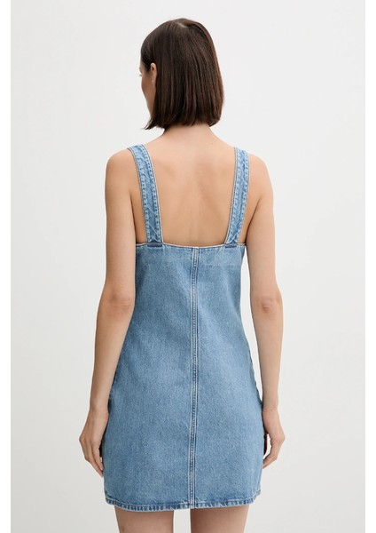 Ck LV047C714G Scoop Neck Dress Evenıng Blue Kadın Elbise fırsatları