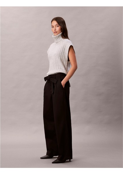 Ck LV044D639G Cotton Twill Belted Trouser Kadın Pantolon indirimleri