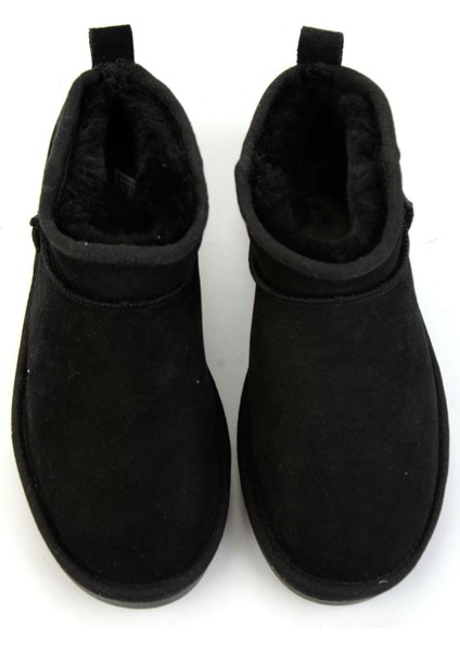 Siyah Hakiki Deri Kadın Bot & Bootie K02502020802 fırsatları