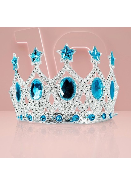Kraliçe Tacı - Yıldız Işlemeli Prenses Tacı 15X7 cm