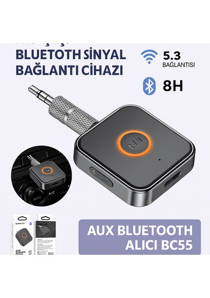 Bluetooth Aux Alıcı Tak-Çalıştır Dahili Mikrofonlu Kablosuz Ses Adaptörü fırsatları