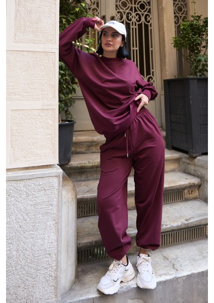 Regular Fit 2'li Takım Sweatshirt Beli Lastikli Jogger Eşofman Altı fiyatları
