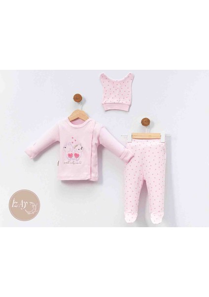 Kız Çocuk Kedili Kalpli 3'lü Hastane Çıkışı