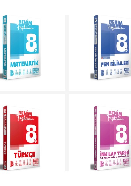 Benim Hocam 8. Sınıf Tüm Dersler Benim Fasikülüm Seti 4 Kitap Ben