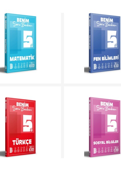 Benim Hocam 5. Sınıf Tüm Dersler Soru Bankam Seti 4 Kitap Benim H