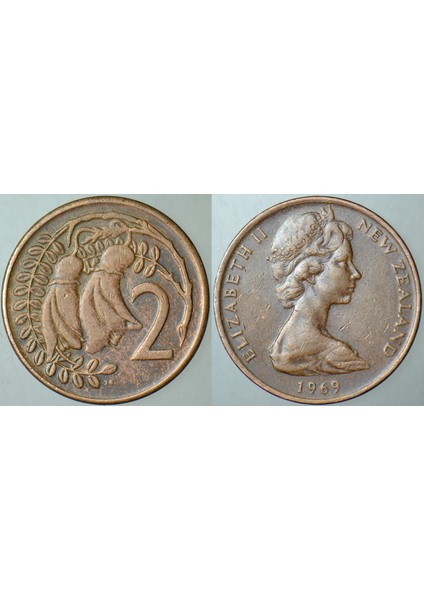 Fiji 2 Cent 1969 Ktraliçe Iı. Elizabeth. 21,1 mm