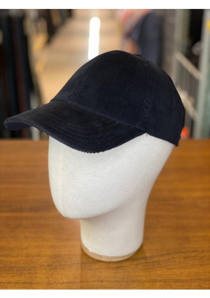 Kadife Cap Şapka Lacivert Renk Kışlık Cap Şapka