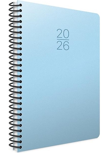 2026 Spiralli Günlük Ajanda 20X28 cm 419-SEK Pastel Mavi