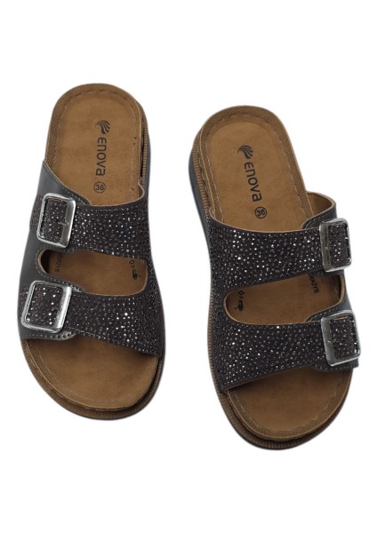 Enova Anatomik Taşlı Çift Bant Cırtlı Kadın Terlik modelleri