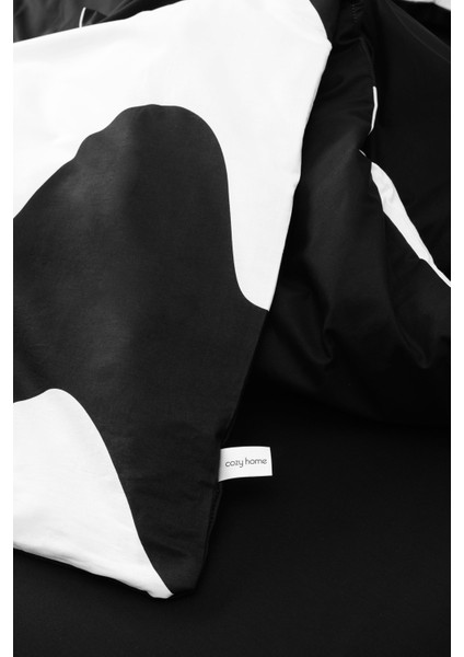 mono Tek Kişilik Lastikli Çarşaflı Nevresim Takımı Flow Siyah fırsatları