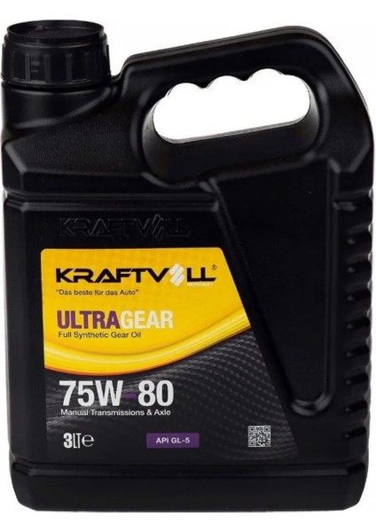 Şanzıman Yağı Ecotech 75W80 Gl5 Sentetik 3 Lt.