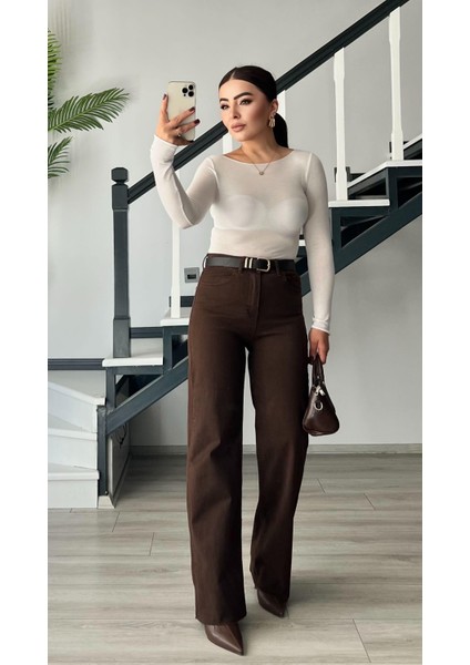 Kahve Likralı Straight Jean fırsatları