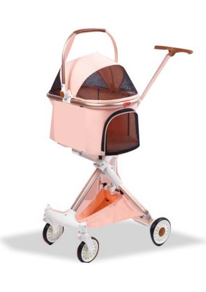 Sepetim Eurodog Katlanabilir Köpek Arabası Pembe 83X48,5X110 cm