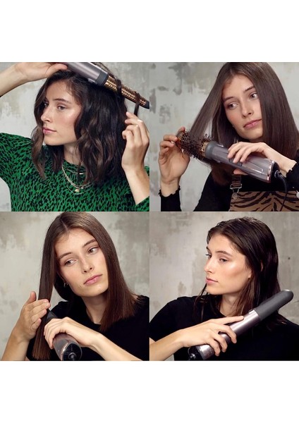 Hava Üflemeli Saç Şekillendirme Seti, 4'lü, 2 Isı Ayarlı, Gri Renk fiyatları
