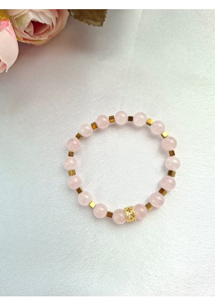 Pembe Kuvars Hematit Bileklik 8 mm fiyatları