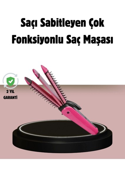 Çok Renkli Saç Şekillendirme Seti 2'si 1 Arada, Maşa ve Düzleştirici