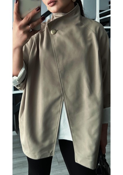 Çağla Yeşili Dikyaka Oversize Trençkot fiyatları