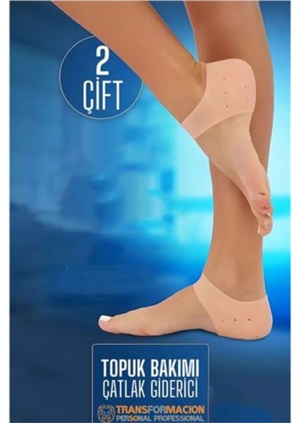 Renkli Topuk Bakım Çorapları, Nem Tutucu, Sağlıklı ve Rahat Kullanım, 2 Çift