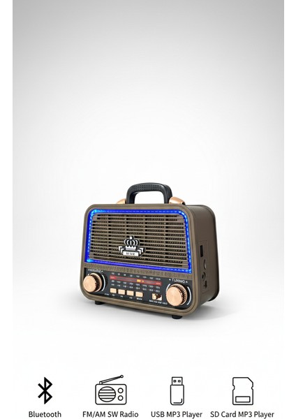 Yeni Model Ledli Nostaljik Ahşap Görünümlü Bluetoothlu Radyo Sd Kart ve USB Özellikli Mp3 Çalar fiyatları