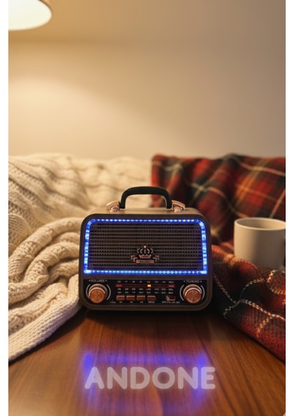 Yeni Model Ledli Nostaljik Ahşap Görünümlü Bluetoothlu Radyo Sd Kart ve USB Özellikli Mp3 Çalar fırsatları