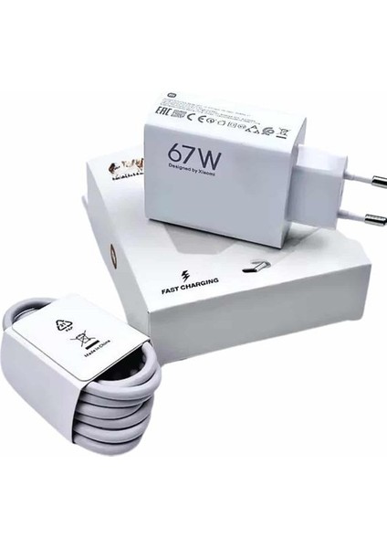 Bestonly Hızlı Şarj Aleti Adaptörü Kablo Seti 67W Uzun Ömürlü Beyaz modelleri