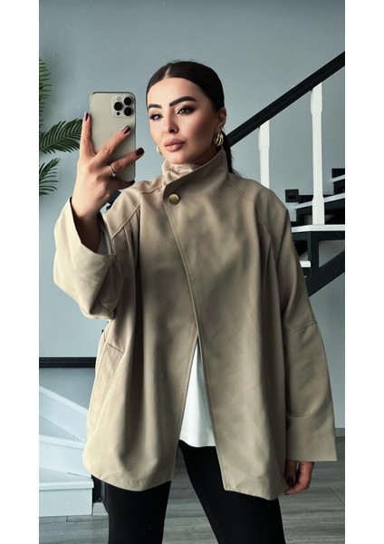 Çağla Yeşili Dikyaka Oversize Trençkot fırsatları