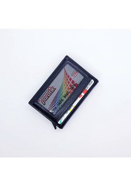 Şık Tasarımlı Hakiki Deri Mekanizmalı Kartlık Cüzdan **foksıyonel Kart Düzenleyeci** Rft Önleyici Aleminyum Kasa fiyatları