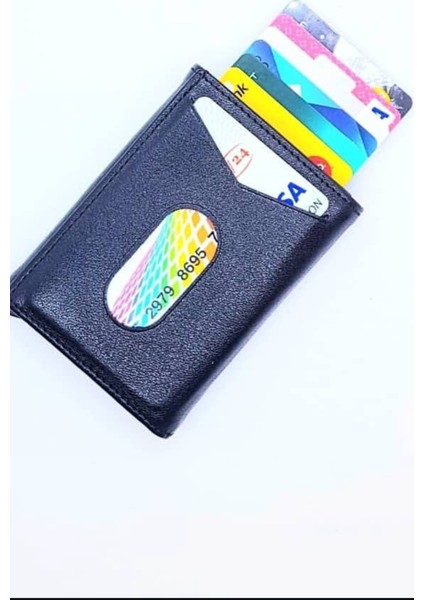 Şık Tasarımlı Hakiki Deri Mekanizmalı Kartlık Cüzdan **foksıyonel Kart Düzenleyeci** Rft Önleyici Aleminyum Kasa modelleri