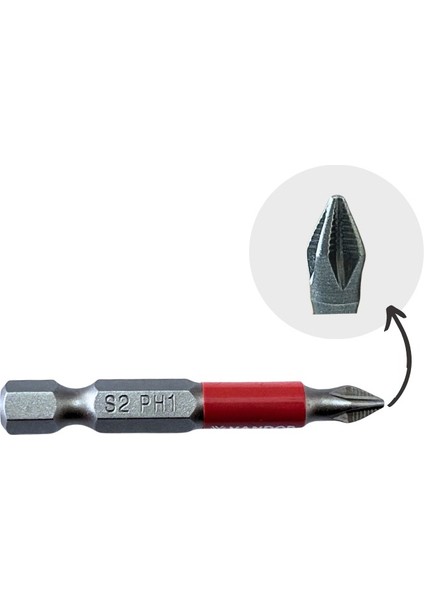 Vandor Anti Slip Bit Kaydırmaz Bits S2 Yüksek Kalite Çelik Ph1-50 ( 1 Adet ) modelleri