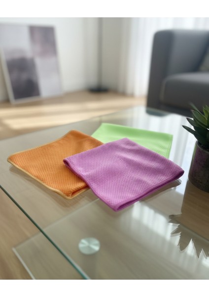 Mikrofiber Cam Temizlik Bezi 40*40 cm 3 Adet modelleri