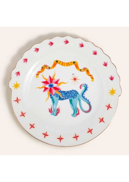 Luohu Porselen Pasta Tabağı 20 cm Renkli