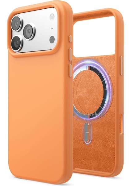 iPhone 17 Pro Kılıf Leather Magsafe Deri Liquid Kapak Hassas Butonlu Içi Kadife Sert Silikon