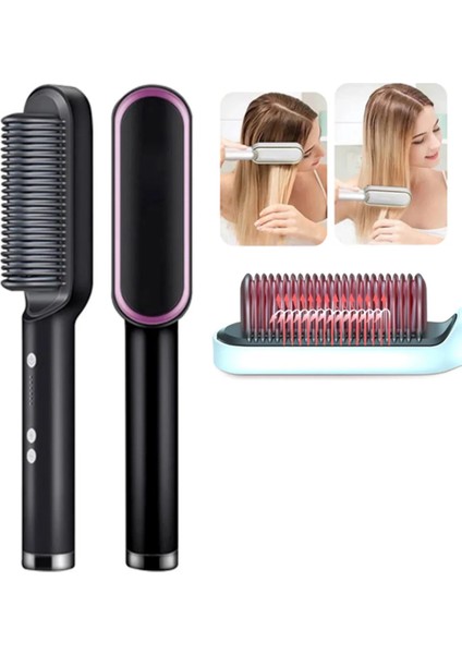 Çok Renkli Elektrikli Hızlı Isıtmalı Saç Düzleştirici Tarak Fırça