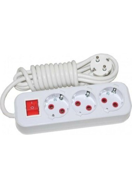 Asel Priz 3 Lü 5 mt Anahtarlı