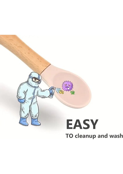 Doğal Ahşap & Yumuşak Silikon Uçlu Bebek Mama Seti fırsatları