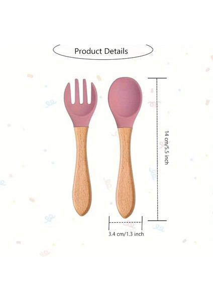 Doğal Ahşap & Yumuşak Silikon Uçlu Bebek Mama Seti indirimleri