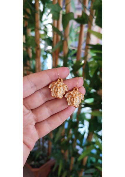 El Yapımı Little Gold Medusa Küpe fiyatları