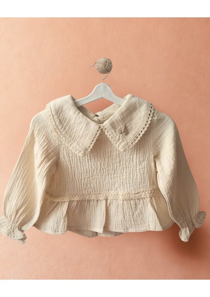 Kız Bebek 4'lü Şık Takım – Güpür Detaylı Ceket, Çiçek Yakalı Gömlek,keten Pantolon fiyatları